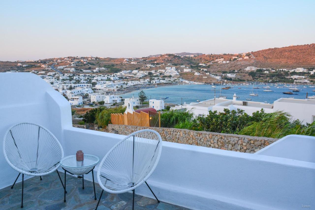 Modern Cycladic Sea View House Villa Ornos  Exteriör bild